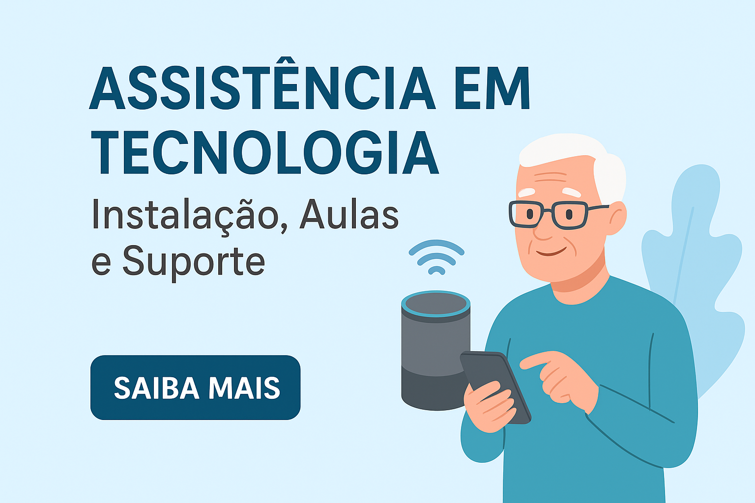 Assistência em tecnologia, Instalação, Aulas e Suporte.